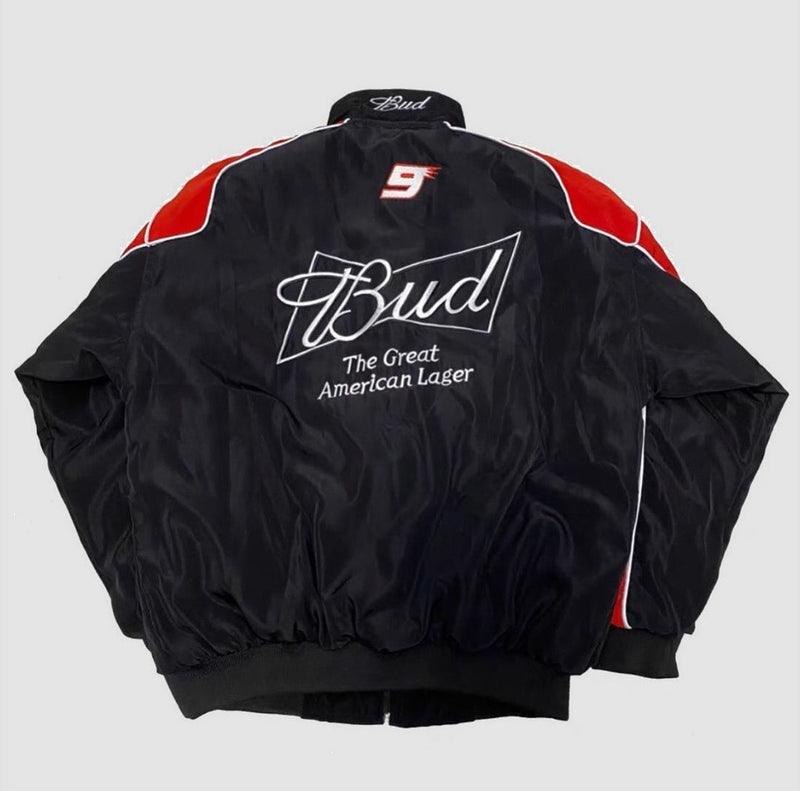 Retro “Black Budweiser” Rally Jacket